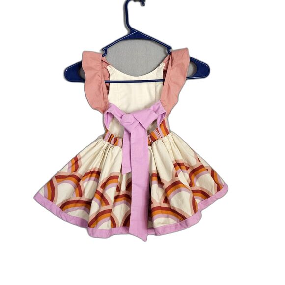 Pleiades 2T Rainbow Belle Ruffle Retro Smock Dress Lined Cotton Made in the USA - Picture 3 of 10